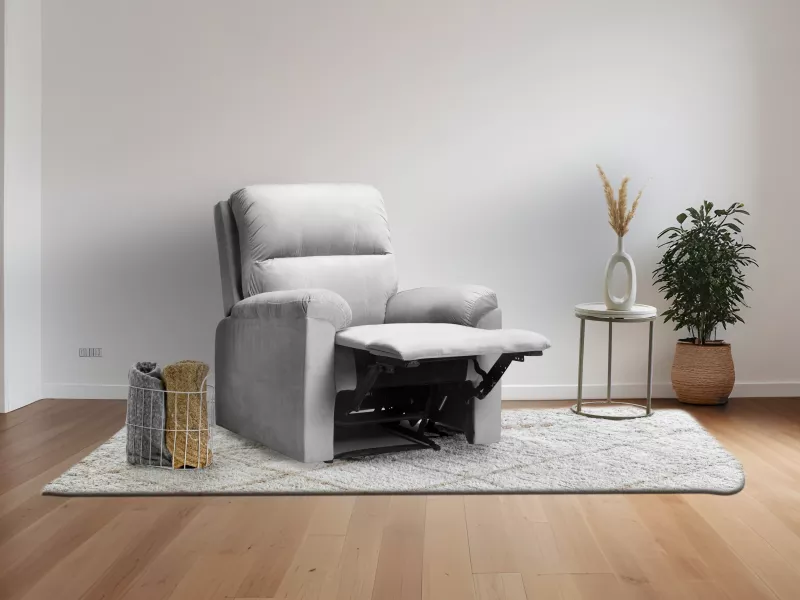 Erica Fabric Recliner in Grey Color